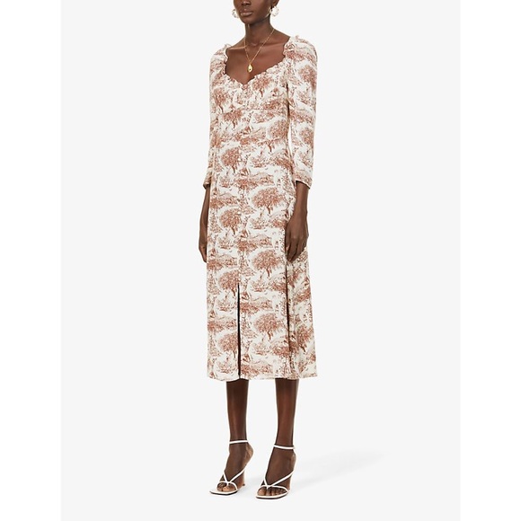 REFORMATION Fairway Rousseau Print Long Sleeve Midi Dress - Picture 4 of 11